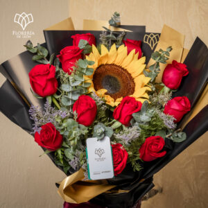 Alternative view of Ramo Girasol Orbitado Rojo