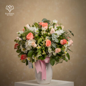 Florero 24 Rosas tonos pastel