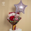 COMBO 24 rosas bicolor + globo liso