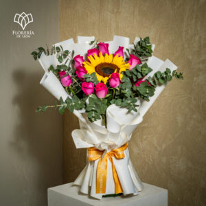 Ramo Girasol Orbitado Rosa
