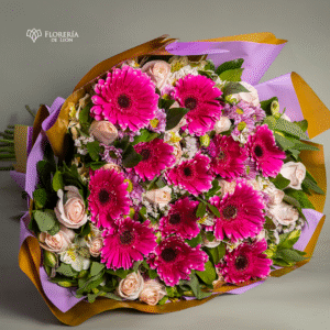 Ramo 24 rosas y 12 gerberas