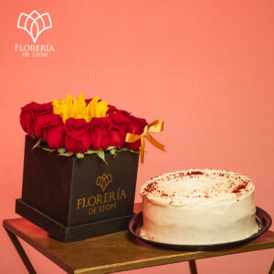 Combo caja girasol orbitado +red velvet