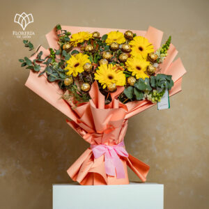 Ramo Miel con Gerberas y Chocolates